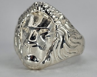 Bague lion en argent sterling VERSION MINI de notre lion massif en argent recyclé fait main à Londres