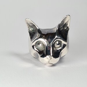 Cat ring sterling silver handmade Russian Blue Cat image 7
