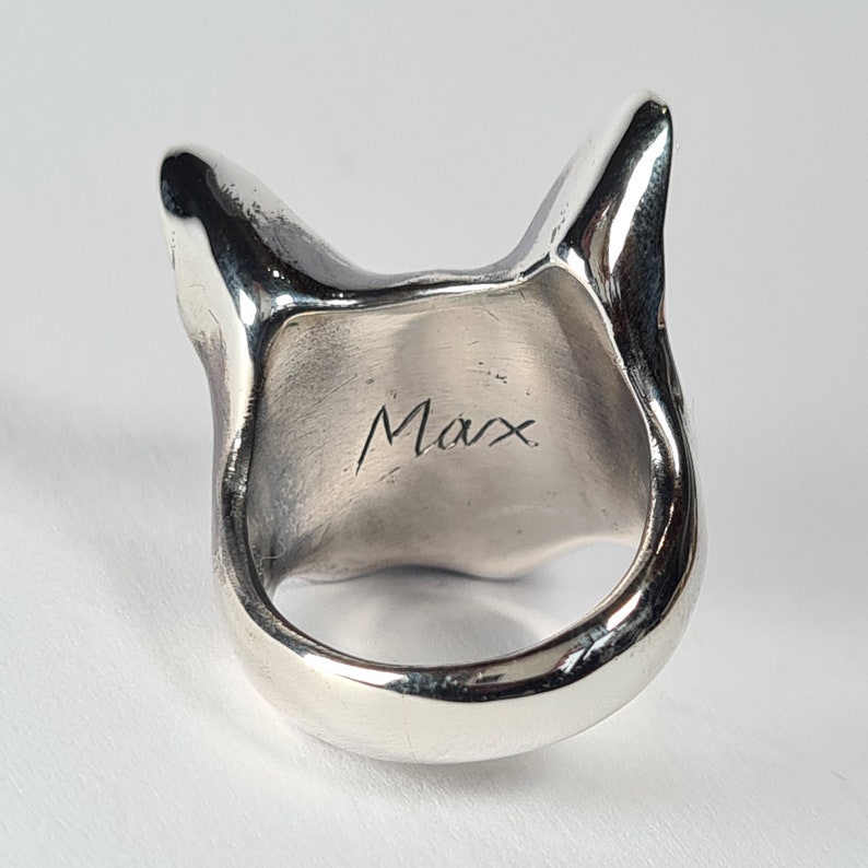 Cat ring sterling silver handmade Russian Blue Cat image 8