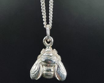 Bumblebee pendant, charm, necklace, handmade, silver