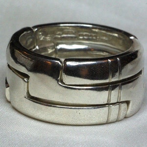 Puzzle ring sterling silver, handmade, unusual ring biker ring mans ring masculine ring chunky ring