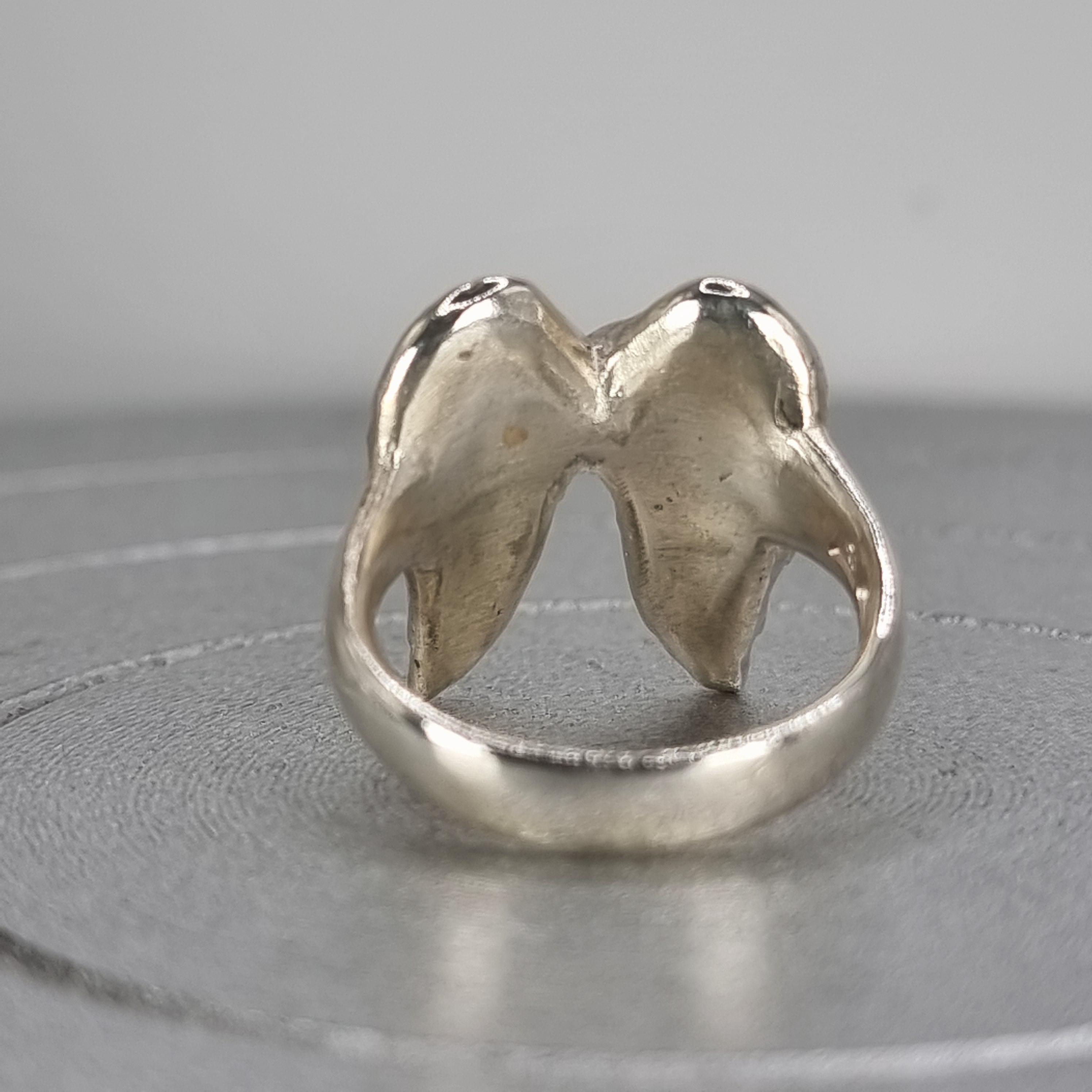 Anello Con Cuore Alato In Argento Sterling: Anello Con Piuma D'angelo Massiccia - Italia - Foto 11