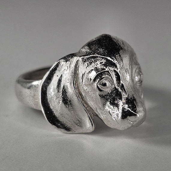 Dachshund Puppy Ring, Dog Ring, Sterling Silver Handmade