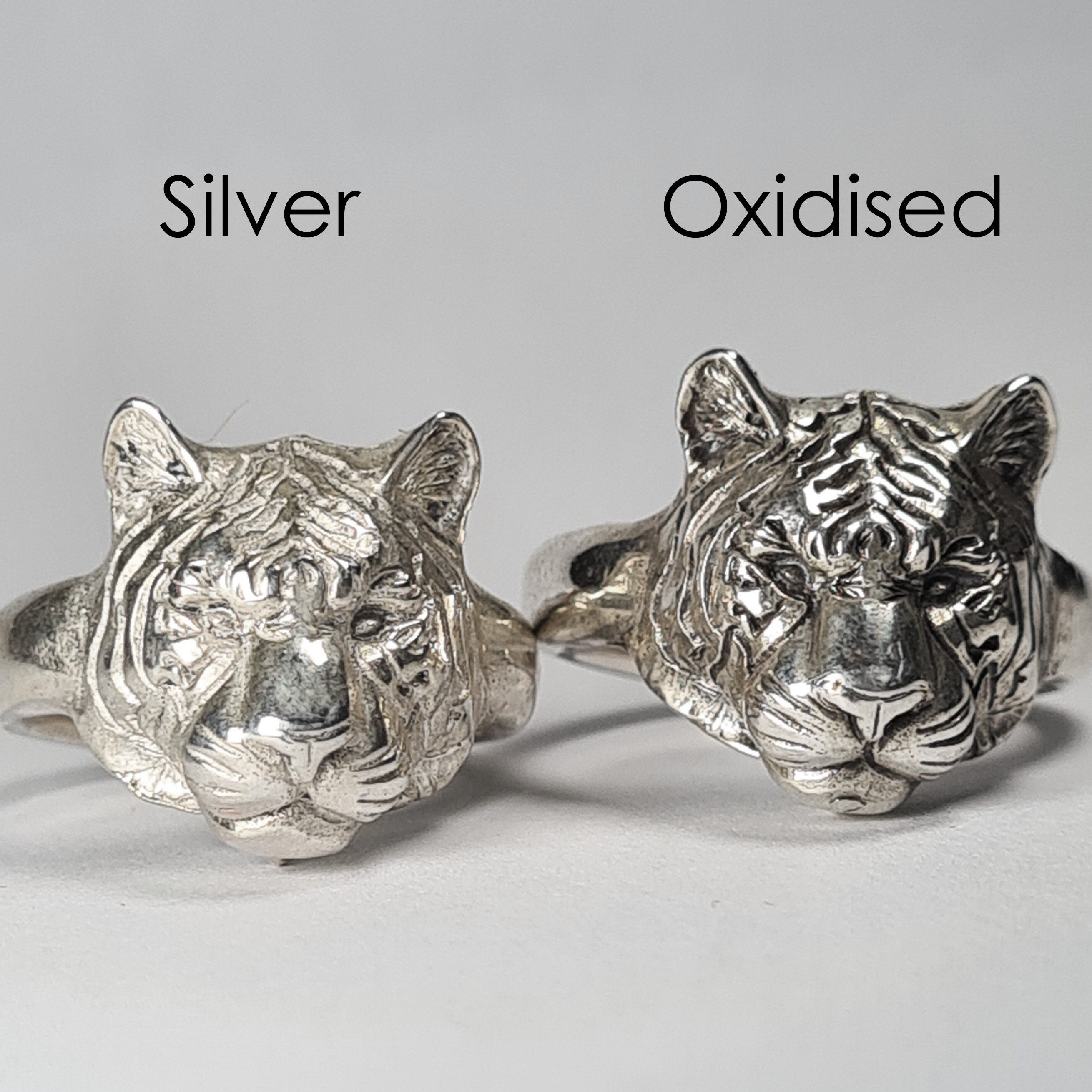 Tiger Ring Sterling Silver Handmade - Etsy