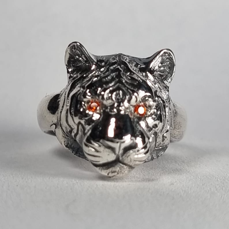 Tiger ring sterling silver handmade image 8