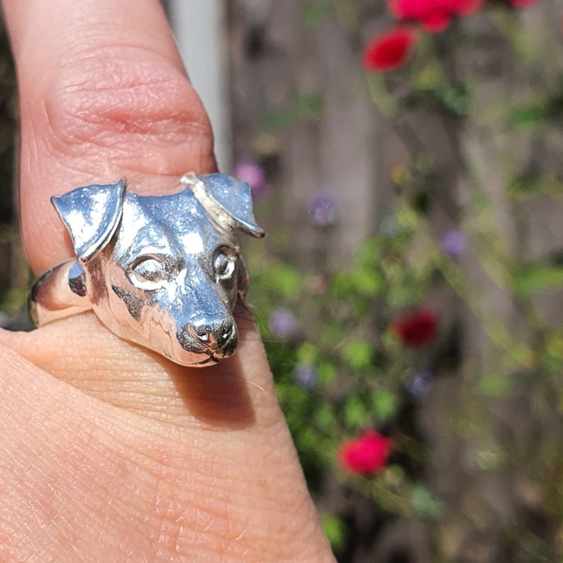 Jack Russell ring, dog ring, sterling silver handmade image 4