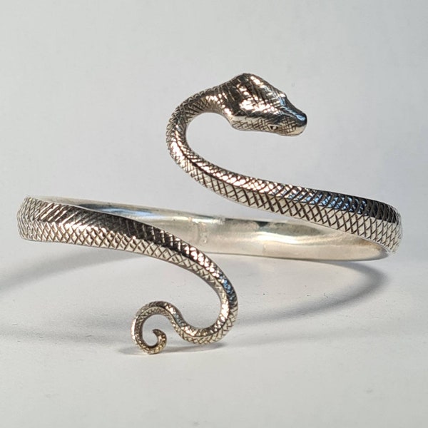 Silver Snake Bangle Etsy