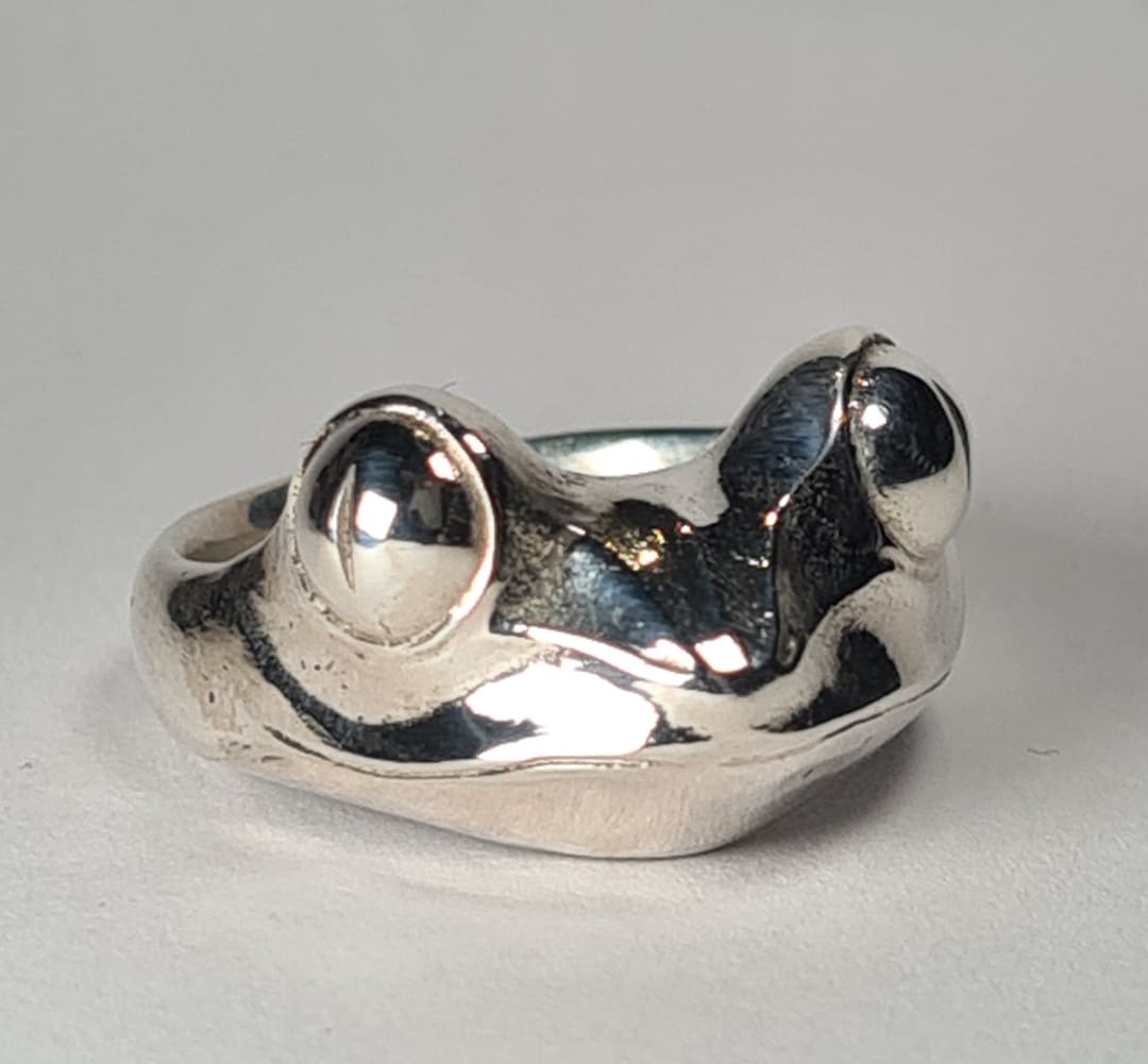 Tree Frog Ring Sterling Silver Etsy