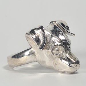 Jack Russell ring, dog ring, sterling silver handmade image 1