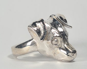 Jack Russell ring, dog ring, sterling silver handmade