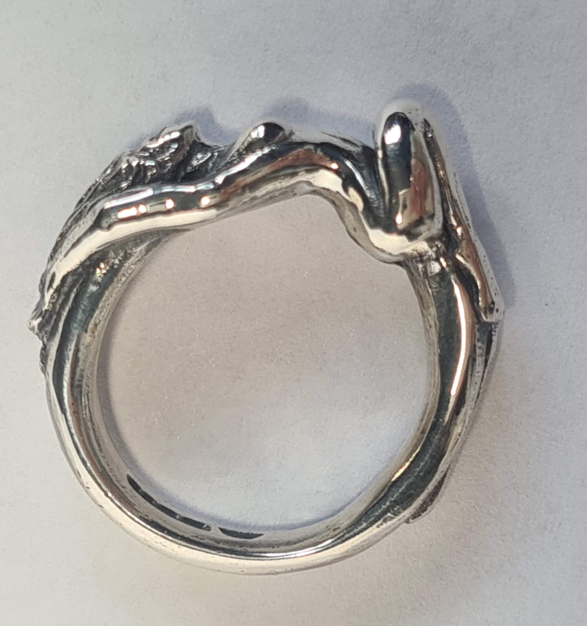 Reclining Nude Ring Sterling Silver Handmade Naked Lady Ring - Etsy
