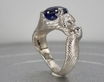 Scaled Mermaid ring sterling silver siren unusual engagement ring valentines