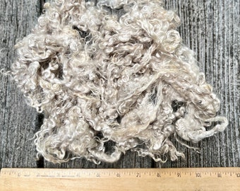 Kid Mohair Fleece, Platinum, Beige, Washed, 1 Ounce, Undyed, Spin, Felt, Doll Hair, Rehair