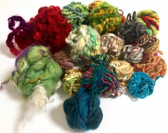 4 ounces Bulky 2 Ply Handspun Yarn Wool Handspun Bag O/' Fun Lockspun Chunky Single Ply Art Yarn