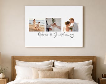 Individuelles Verlobungsgeschenk, Leinwandbild, personalisierter Fotoleinwanddruck, großes Wandbild nach Wunsch, Geschenk zum Hochzeitstag oder Einzug