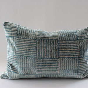 İkat Velvet Pillow,Blue Beige Pillow,Gift Pillow,Bohemian DesignHome Decor, Eclectic Pillow,Silk Pillow,Sofa Cushions,Decorative Pillow16x24