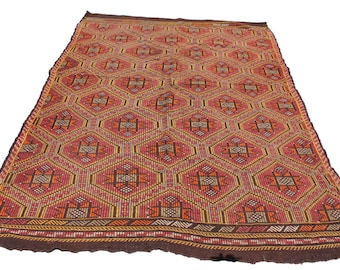 Handwoven Turkish Kilim Rugs – Vintage Kilim Carpet, Anatolian Area Rug, Tribal Boho Rug, Oriental Wool Kilim