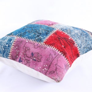 Patchwork Pillow, Modern Bohemian, Home Decor,Turkish Kilim, Pillow Cover, Tribal Pillow,Vintage Kilim Pillow, Designed pillowcases, carpet image 2