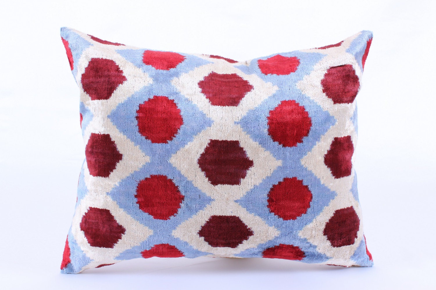Ikat Velvet Pillow Cover Uzbek Soft Ikat Red Etsy