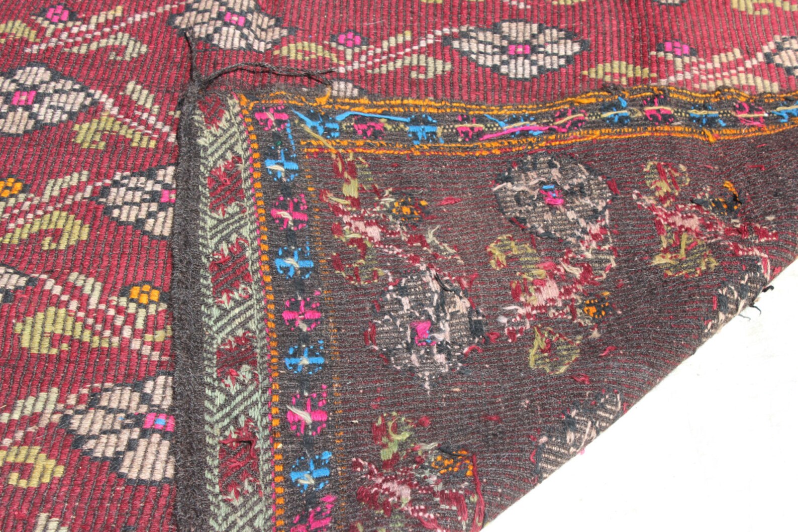 Vintage Handwoven Wool Rug Handmade Turkish Decorative Kilim Etsy