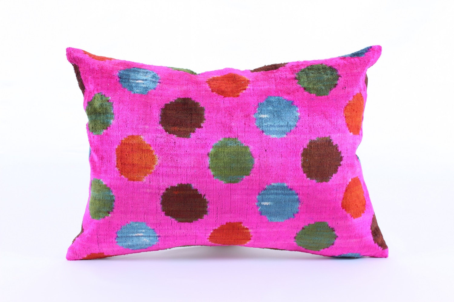 Ikat Velvet Pillow Cover Uzbek Soft Ikat PinkPolka Etsy