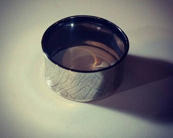 Sterling Silver Leaf Anticlastic Ring. Made in Canada