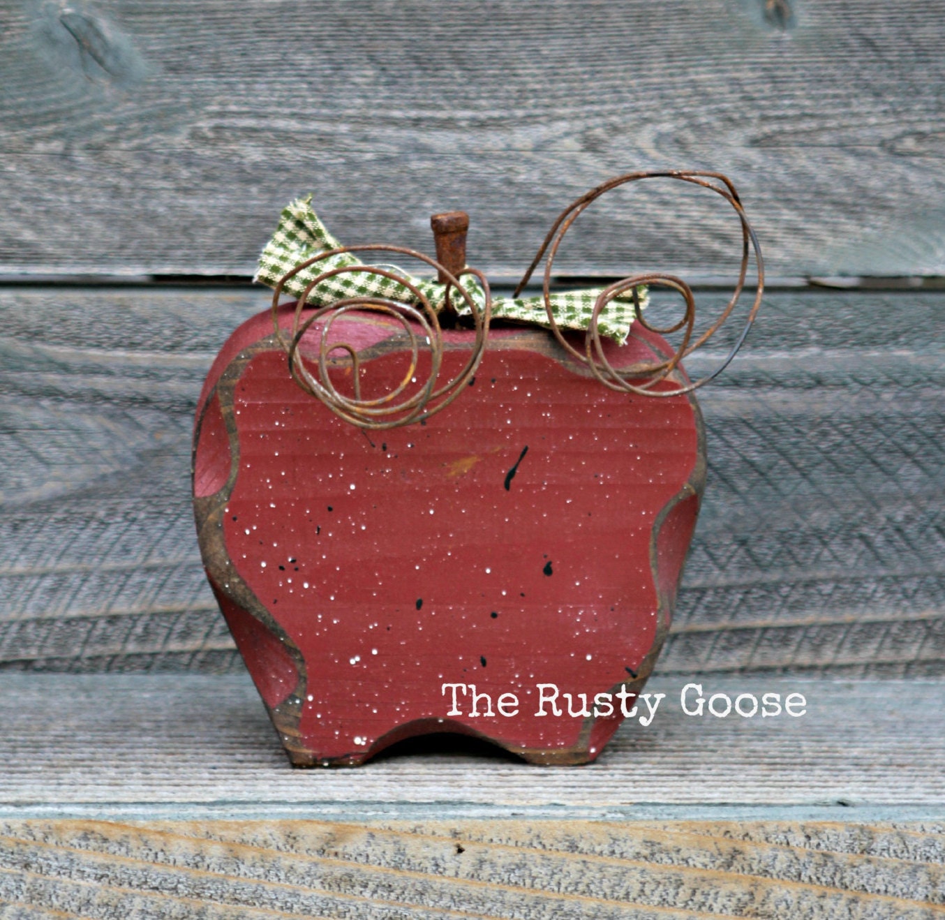 Apple Red Apple Primitive Fall Decor Rustic Harvest Decor