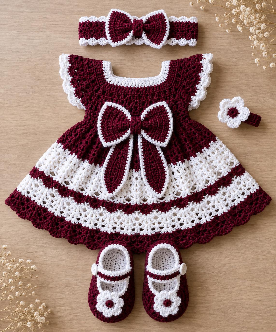 newborn burgundy dress Infant newborn going home outfit