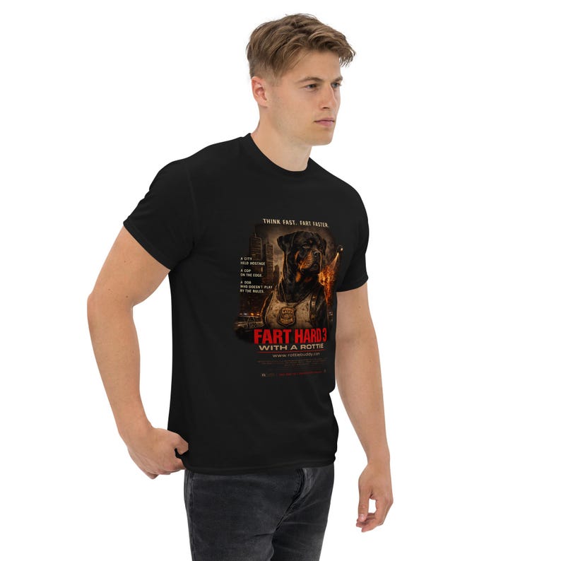 FART HARD 3 Rottweiler tee folded flat