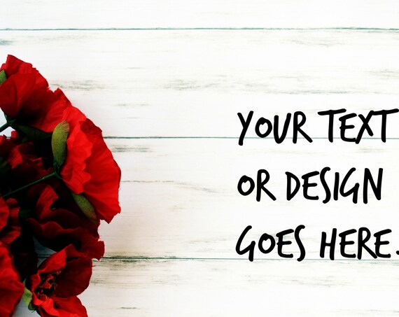 Red Poppies Mockup Digital Download Styled Photography Shabby Chic