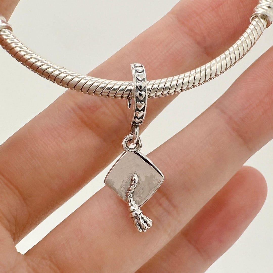 Graduation Cap Dangle Charmsilver Charmcharm for Bracelet - Etsy UK