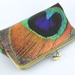 Peacock Chocolate Clutch with Silk lining image 4