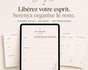 Planner digital premium,  pensé pour t’accompagner dans ton organisation, ton développement personnel et diminuer la charge mentale.