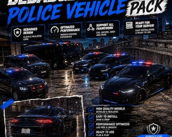 Fivem Debadged Police Vehicle Pack, 10 Emergency Cars, Bus, Helicopter, Non-ELS
