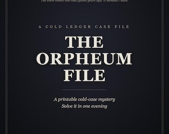 El Archivo Orpheum: Juego imprimible de misterio de asesinato de caso sin resolver para 1-2 jugadores, Noche de cita detectivesca