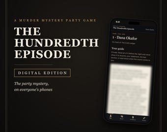 Edición digital del episodio número cien: Juego de mesa de misterio y asesinato para móviles, de 8 a 20 jugadores, sin necesidad de imprimir, el anfitrión también juega, ideal para fiestas de oficina.