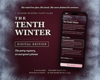 The Tenth Winter Digital Edition: Murder Mystery Party Game on Phones for 8-20 Players, No Printing, the Host Plays Too, Office Party