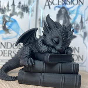 Dragón fantástico para estantería | Decoración de libros | Regalo para amantes de los libros