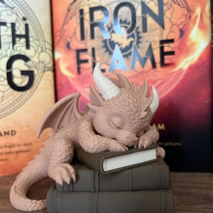 Fantasidrake för bokhylla | bokdekoration | present till bokälskare