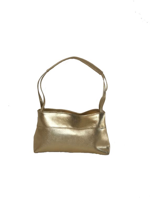 gold leather bag