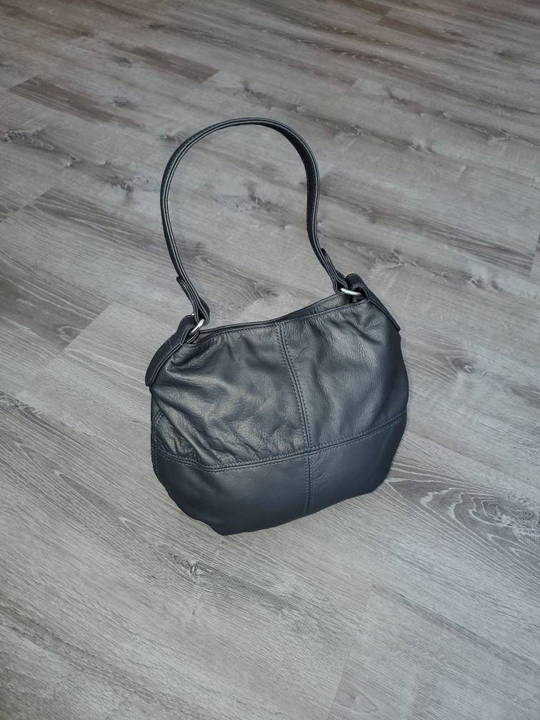 Hobo Bag Gray Leather Bag Women Purse Small Leather Bag | Etsy