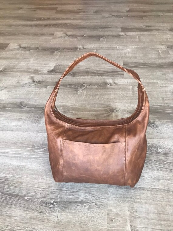 Brown Leather Hobo Bag Trendy Fashion Handbag Stylish - Etsy