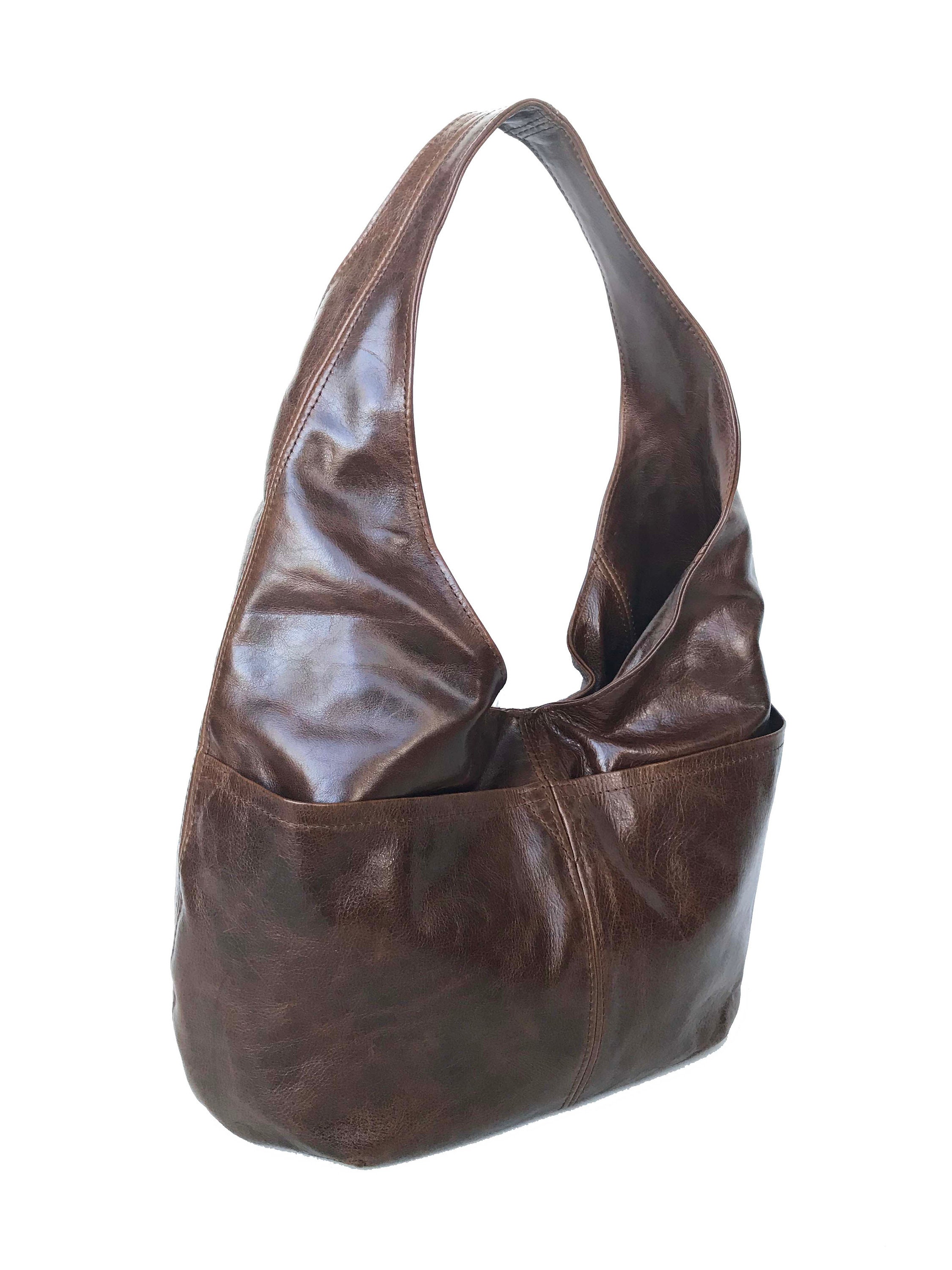 Distressed Brown Leather Hobo Bag for Women Handmade Handbags | Etsy