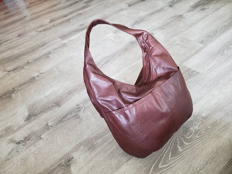 Hobos Aly Brown Leather Hobo Bag w Pockets Casual Fashion Bags Stylish Handbags Women Everyday Handmade Purses and Bags