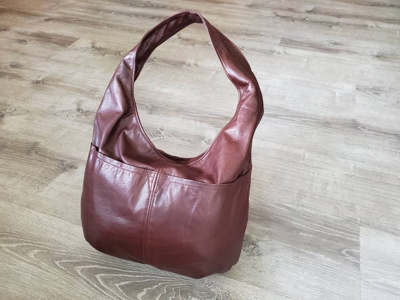 Hobos Aly Brown Leather Hobo Bag w Pockets Casual Fashion Bags Stylish Handbags Women Everyday Handmade Purses and Bags