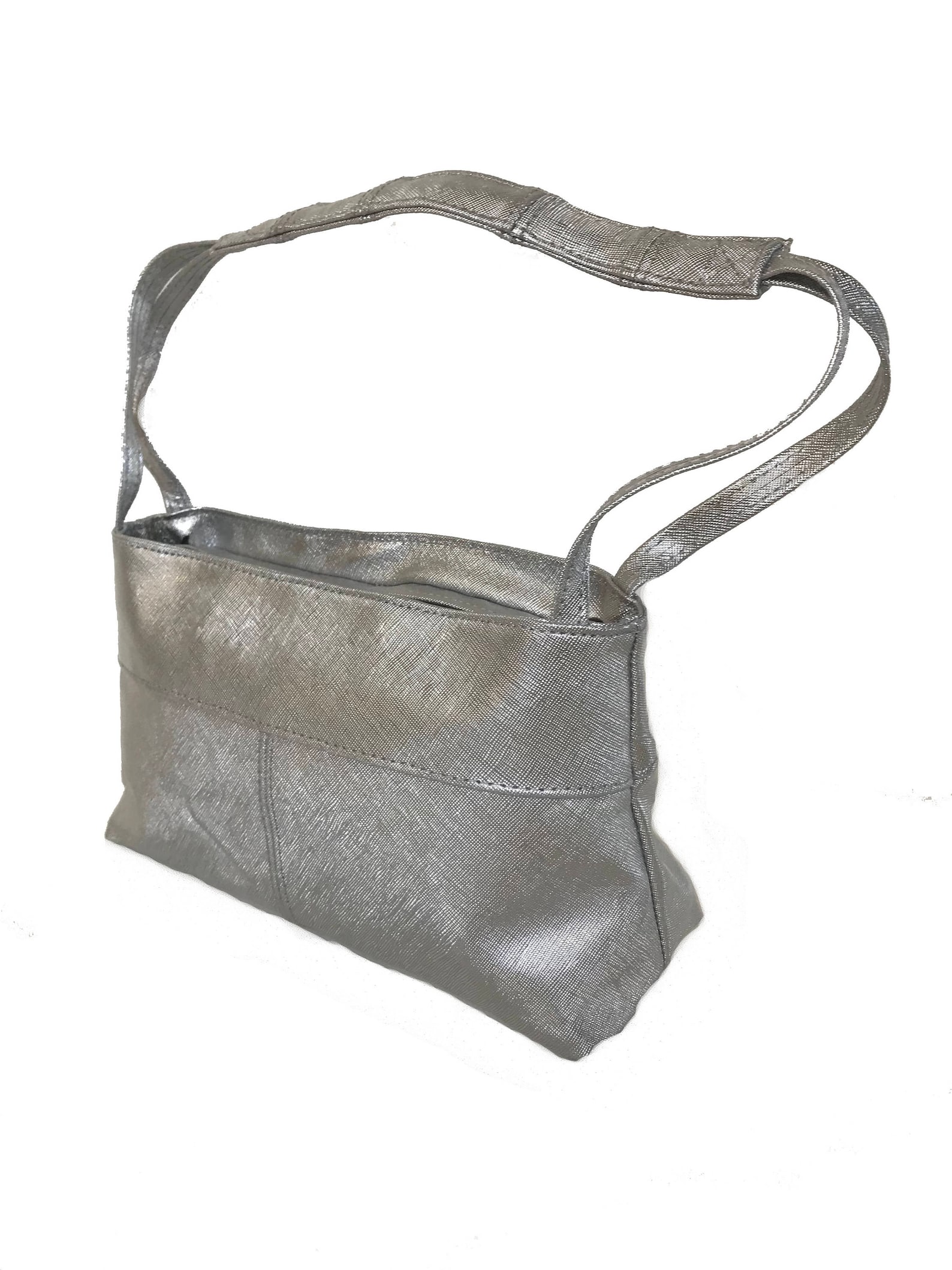 Silver Leather Bag Women Handbags Unique Fashion Purse Etsy