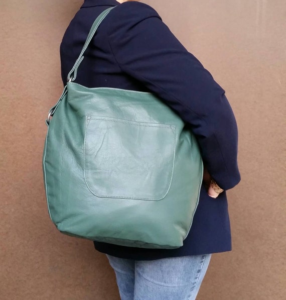 Green Leather Bag Shoulder Bags for Women Everyday Bag | Etsy