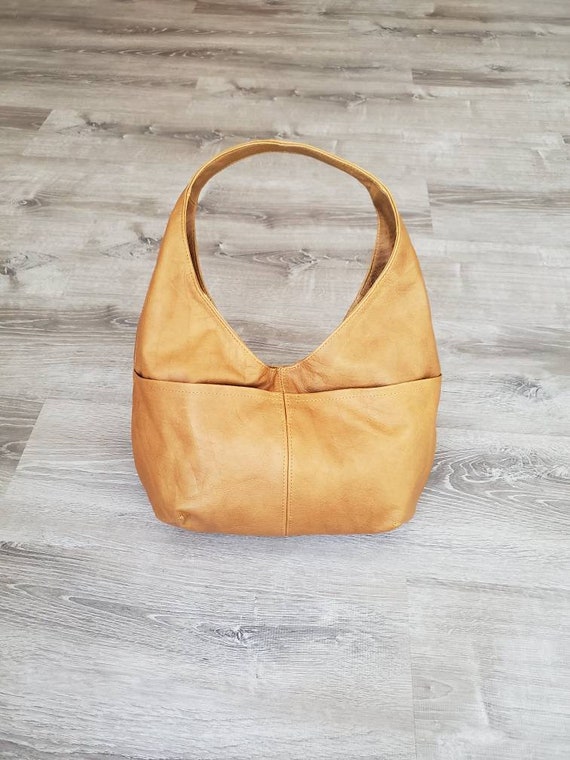 Leather Bag in Vintage Distressed Style Classic Fashion Hobo | Etsy