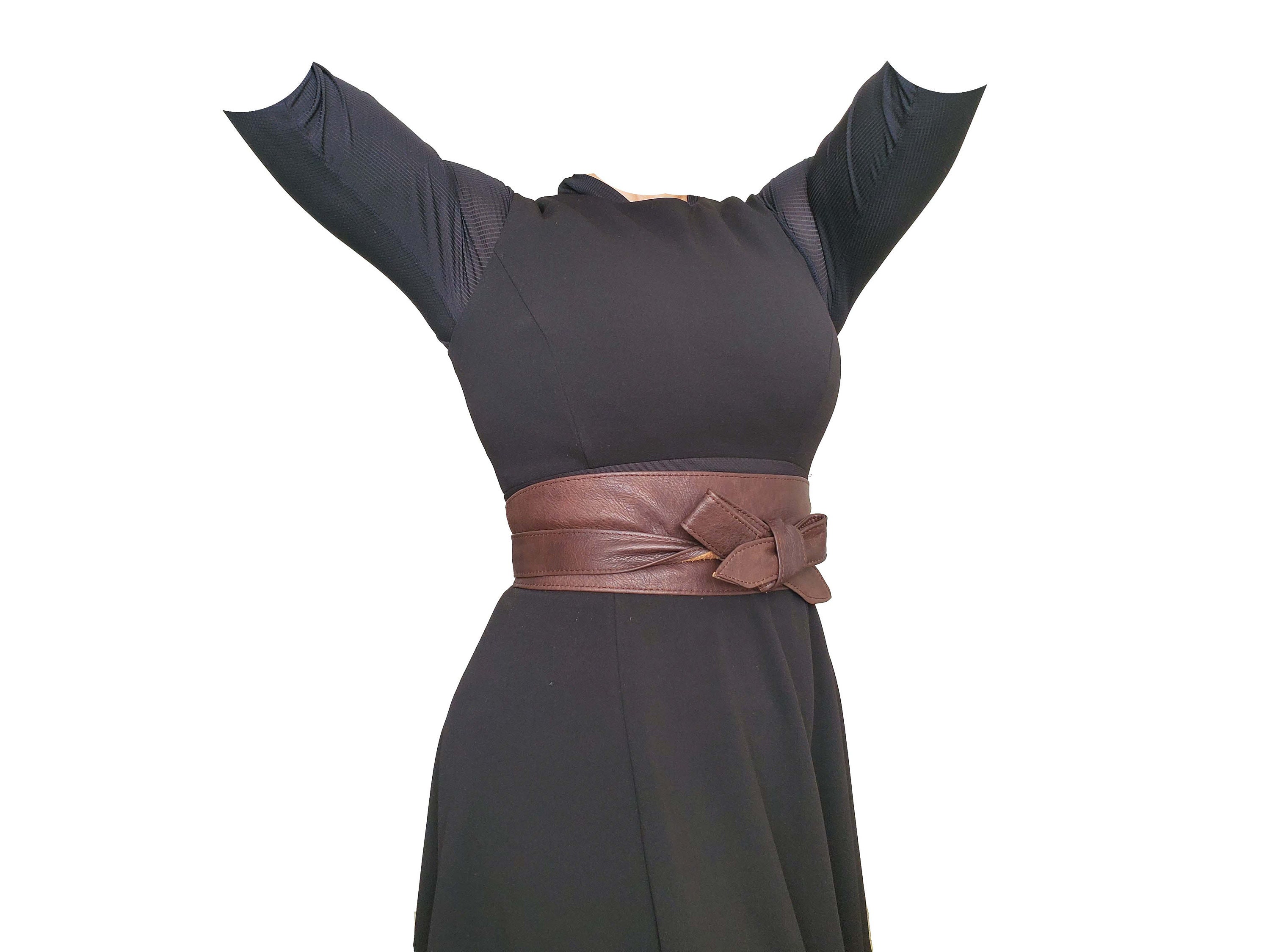 Fgalazebags Women's Wide Leather Wrap Obi Belt