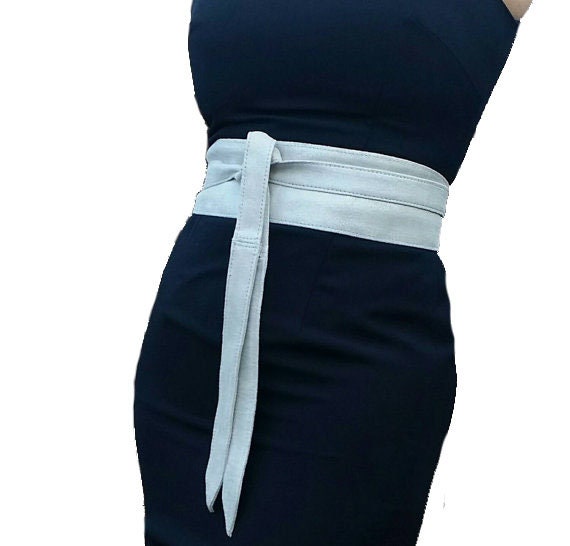 Women Suede Leather Obi Belt Wide Sash Belt Handmade Wedding - Etsy